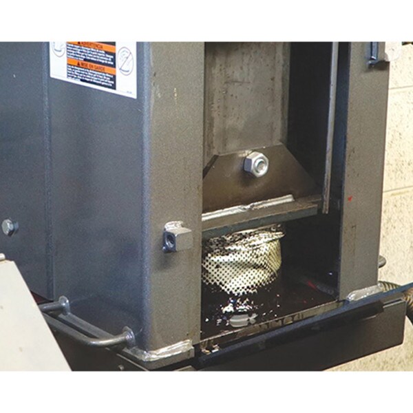 Truck oil filter crusher